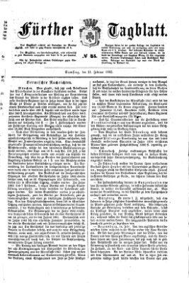 Fürther Tagblatt Samstag 21. Februar 1863