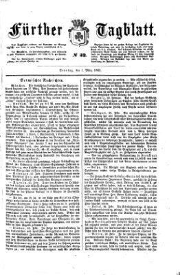 Fürther Tagblatt Sonntag 1. März 1863