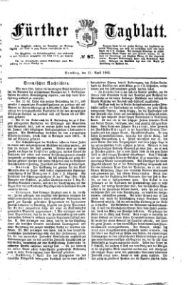Fürther Tagblatt Samstag 11. April 1863
