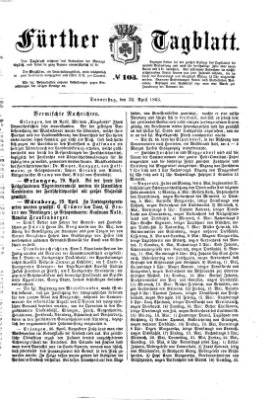 Fürther Tagblatt Donnerstag 30. April 1863