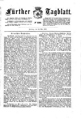 Fürther Tagblatt Freitag 22. Mai 1863