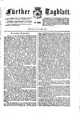Fürther Tagblatt Mittwoch 27. Mai 1863