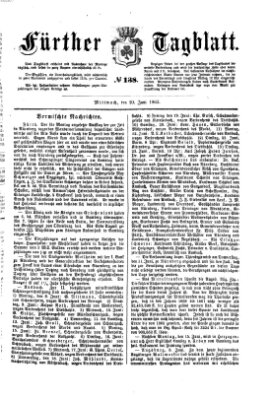Fürther Tagblatt Mittwoch 10. Juni 1863