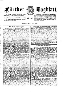 Fürther Tagblatt Samstag 13. Juni 1863