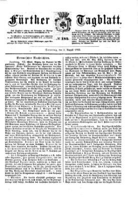 Fürther Tagblatt Sonntag 2. August 1863