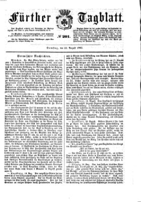Fürther Tagblatt Samstag 22. August 1863