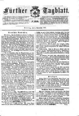 Fürther Tagblatt Sonntag 6. September 1863