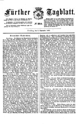 Fürther Tagblatt Dienstag 8. September 1863