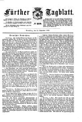Fürther Tagblatt Samstag 12. September 1863