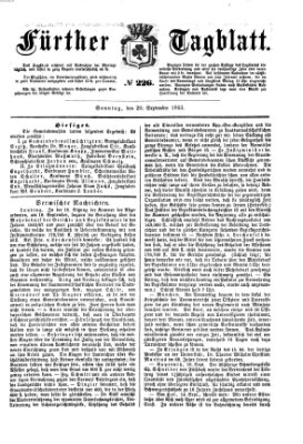 Fürther Tagblatt Sonntag 20. September 1863