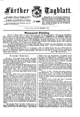 Fürther Tagblatt Donnerstag 24. September 1863