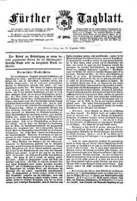Fürther Tagblatt Donnerstag 10. Dezember 1863