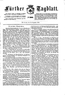 Fürther Tagblatt Mittwoch 16. Dezember 1863