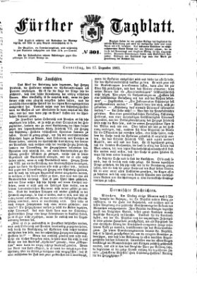 Fürther Tagblatt Donnerstag 17. Dezember 1863