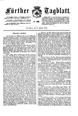 Fürther Tagblatt Samstag 27. Februar 1864
