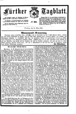 Fürther Tagblatt Dienstag 15. März 1864