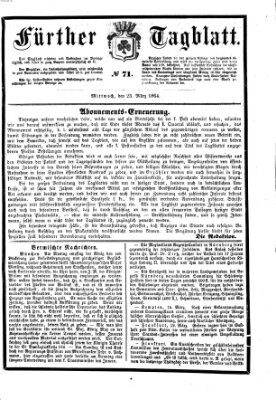 Fürther Tagblatt Mittwoch 23. März 1864