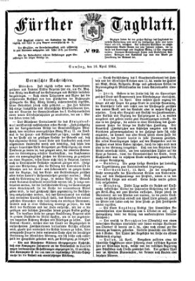 Fürther Tagblatt Samstag 16. April 1864