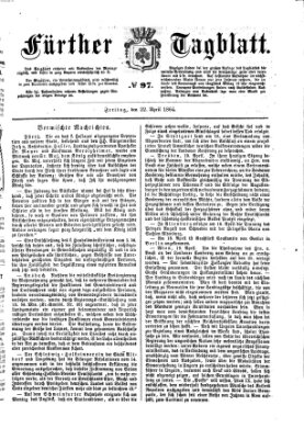 Fürther Tagblatt Freitag 22. April 1864