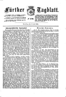Fürther Tagblatt Samstag 16. Juli 1864