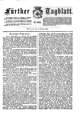 Fürther Tagblatt Mittwoch 10. August 1864