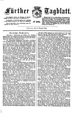 Fürther Tagblatt Sonntag 14. August 1864