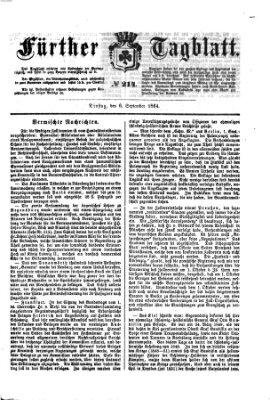Fürther Tagblatt Dienstag 6. September 1864