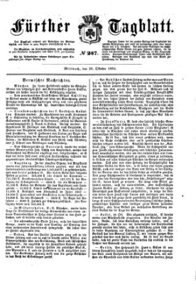 Fürther Tagblatt Mittwoch 26. Oktober 1864