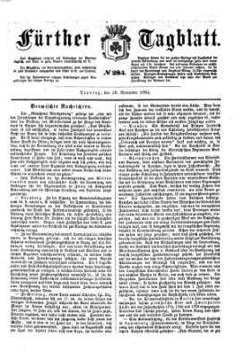 Fürther Tagblatt Samstag 26. November 1864