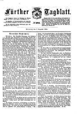 Fürther Tagblatt Mittwoch 7. Dezember 1864