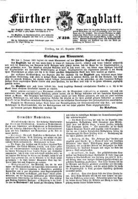 Fürther Tagblatt Dienstag 27. Dezember 1864