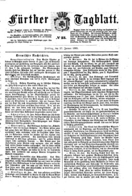 Fürther Tagblatt Freitag 27. Januar 1865