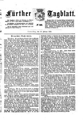 Fürther Tagblatt Donnerstag 16. Februar 1865
