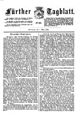 Fürther Tagblatt Mittwoch 1. März 1865