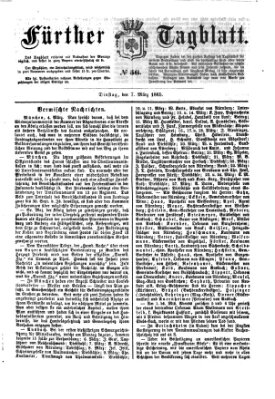 Fürther Tagblatt Dienstag 7. März 1865