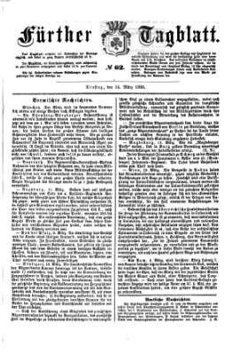 Fürther Tagblatt Dienstag 14. März 1865