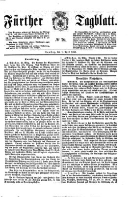 Fürther Tagblatt Samstag 1. April 1865