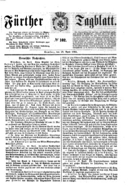 Fürther Tagblatt Samstag 29. April 1865