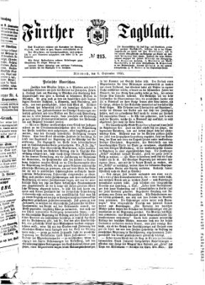 Fürther Tagblatt Mittwoch 6. September 1865