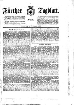 Fürther Tagblatt Donnerstag 7. September 1865