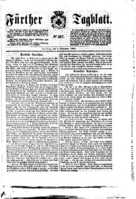 Fürther Tagblatt Freitag 8. September 1865