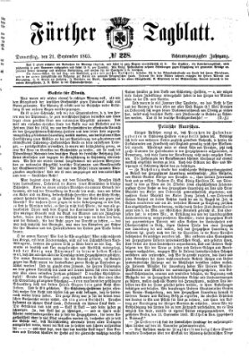Fürther Tagblatt Donnerstag 21. September 1865