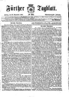 Fürther Tagblatt Freitag 29. September 1865
