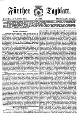 Fürther Tagblatt Donnerstag 12. Oktober 1865