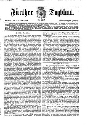 Fürther Tagblatt Mittwoch 25. Oktober 1865