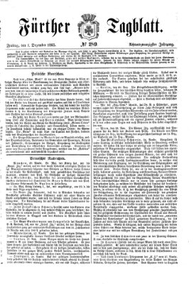 Fürther Tagblatt Freitag 1. Dezember 1865
