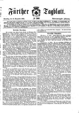 Fürther Tagblatt Samstag 16. Dezember 1865