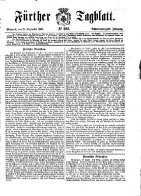 Fürther Tagblatt Mittwoch 20. Dezember 1865