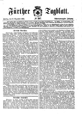 Fürther Tagblatt Freitag 22. Dezember 1865