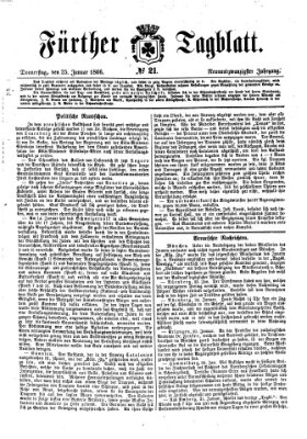 Fürther Tagblatt Donnerstag 25. Januar 1866